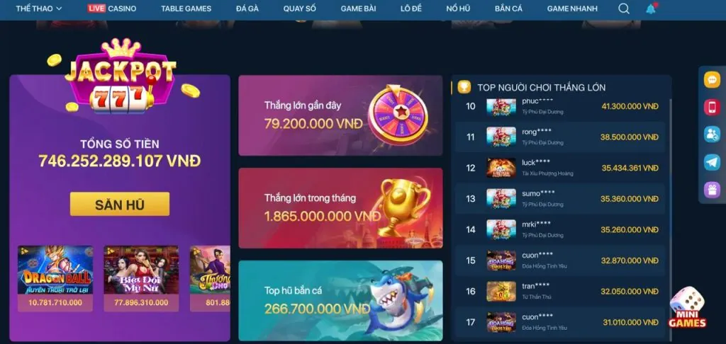Giao diện ứng dụng Lucky8 với các trò chơi cá cược thể thao, casino và nổ hũ